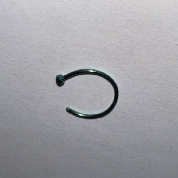 Green 5/16 20 Gauge Titanium Plated Hoop Nose Rings - Picture 5 of 6